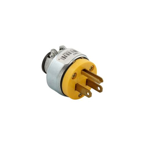 Eaton armored 15A plug with vinyl insulation, compatible with #18-12 AWG wires, rated for 125V, used for wiring devices.
