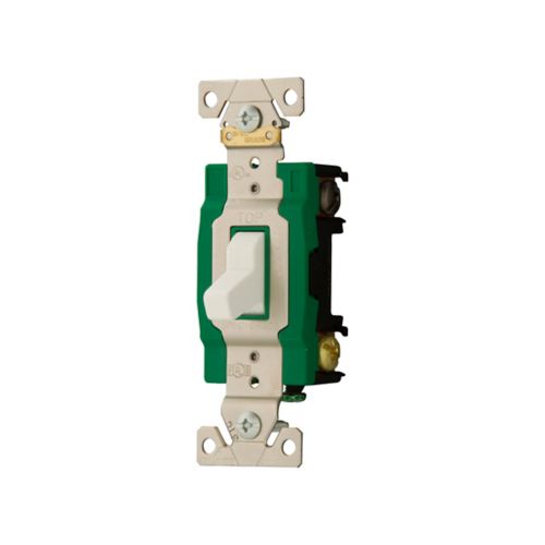 Eaton 30A Industrial Grade Toggle Switch in White- 120/277V - Cooper