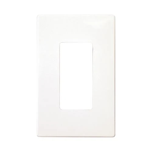 Eaton White Screwless Wallplate, Decorator, Polycarbonate, Single-Gang, Mid-Size