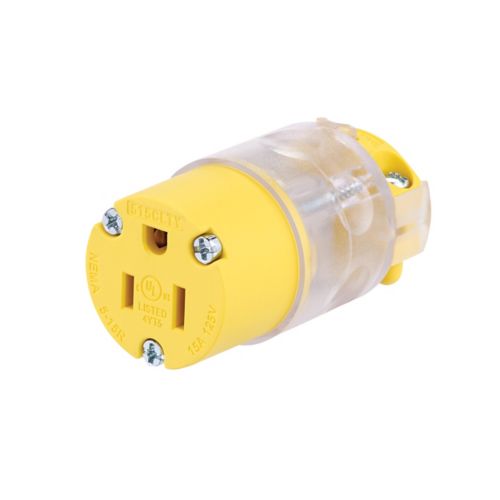 Eaton lighted straight blade connector for 15A power indication, compatible with #18-12 AWG wiring, 125V, by Cooper