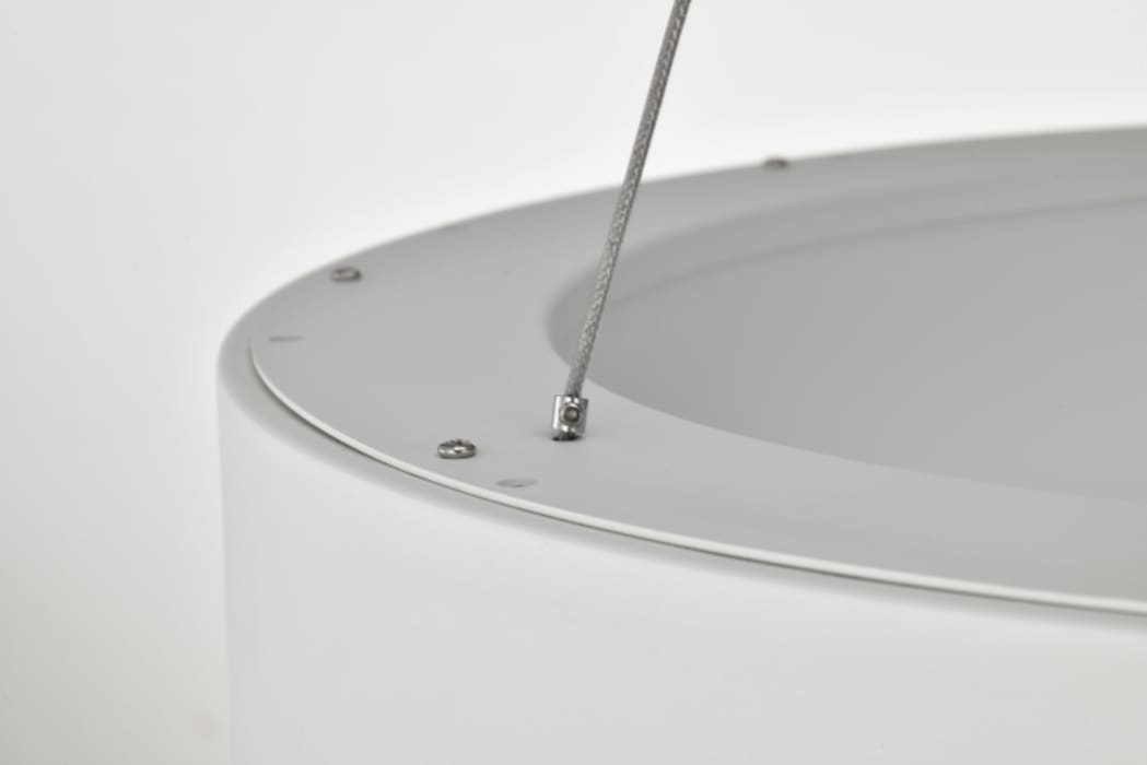 Satco LED 30W white orbit hollow circle pendant light with adjustable CCT, 25.5 inches in diameter for modern lighting decor.