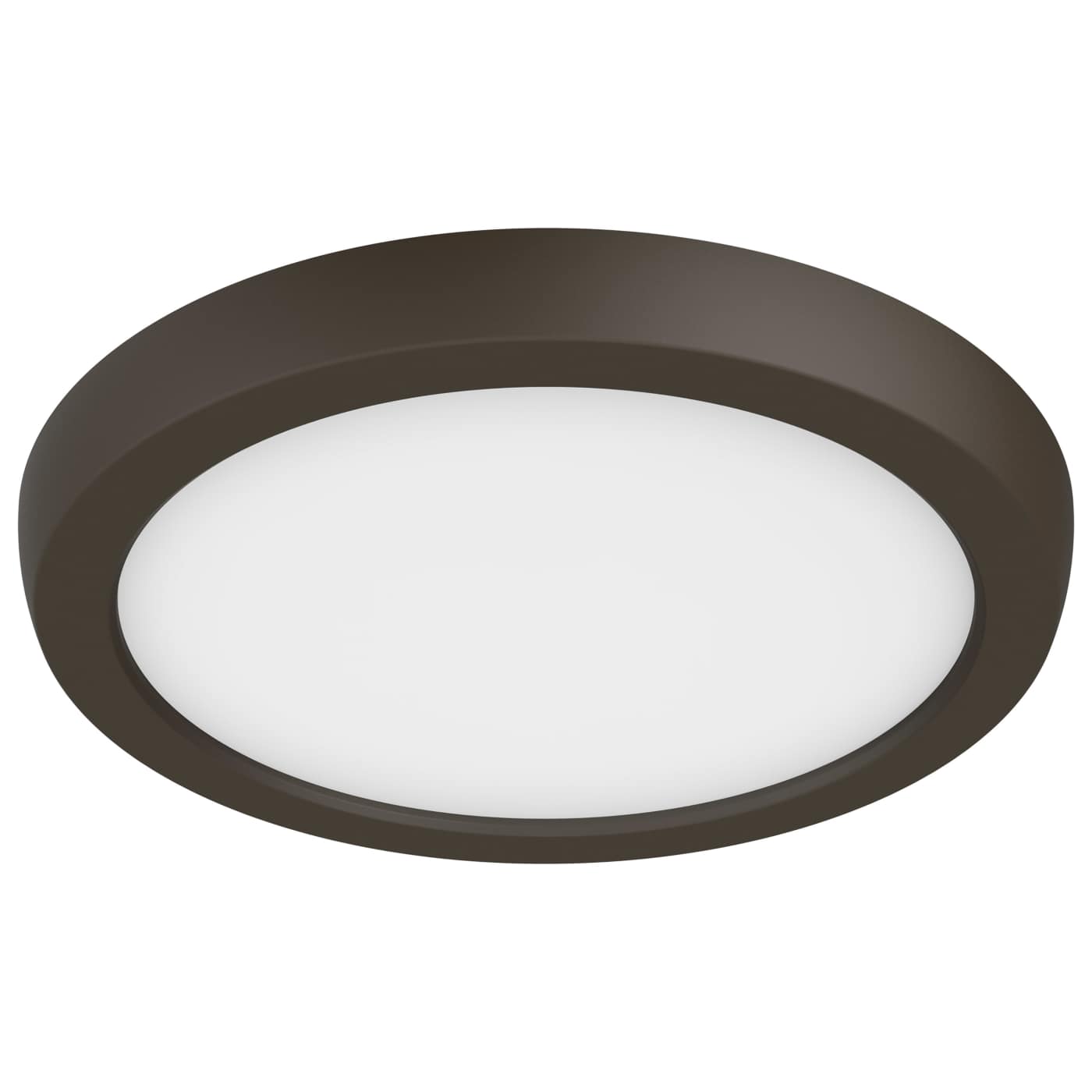 Satco LED 7-inch bronze surface mount ceiling fixture with selectable CCT lighting, ideal for modern interior lighting.