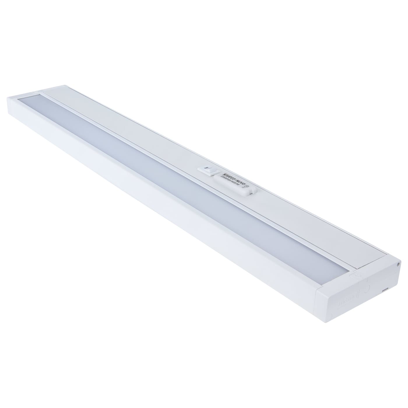 Satco 22-inch LED under cabinet light with RGB and tunable white, white finish, ideal for kitchen or workspace lighting.