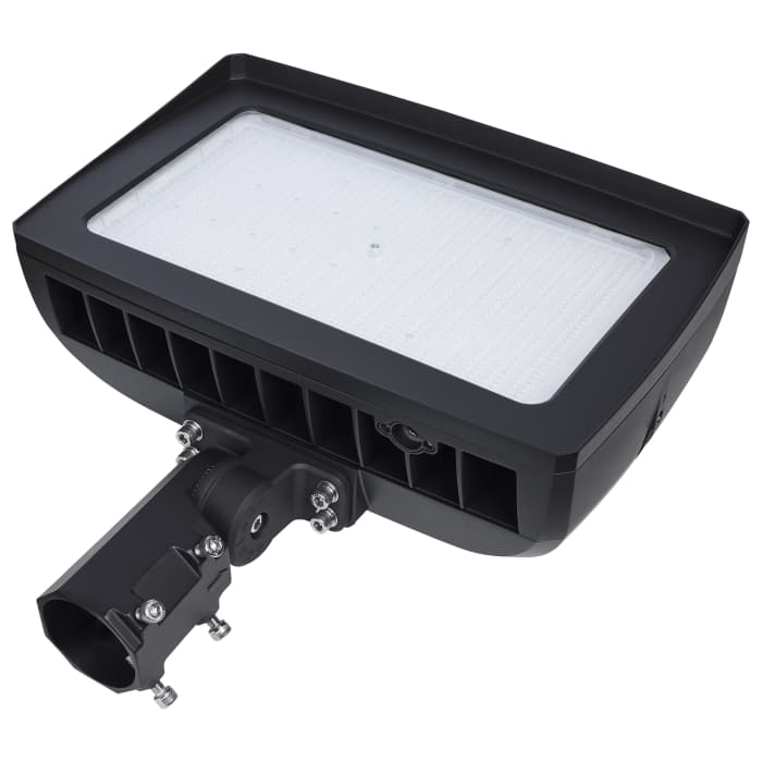 LED Flood Light; 300/250/200 Watt; 3K/4K/5K CCT; Beam Selectable; Bronze; 120-347 Volt w/ Photoeye - Satco
