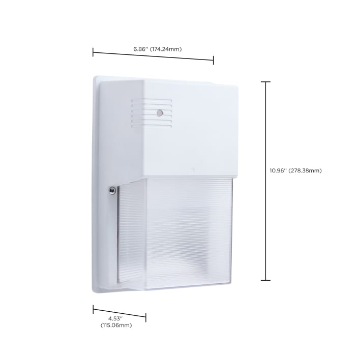 LED White Entryway Wall Pack; 10/15/20 Wattage Selectable; 30K/40K/50K CCT; w/ Photoeye