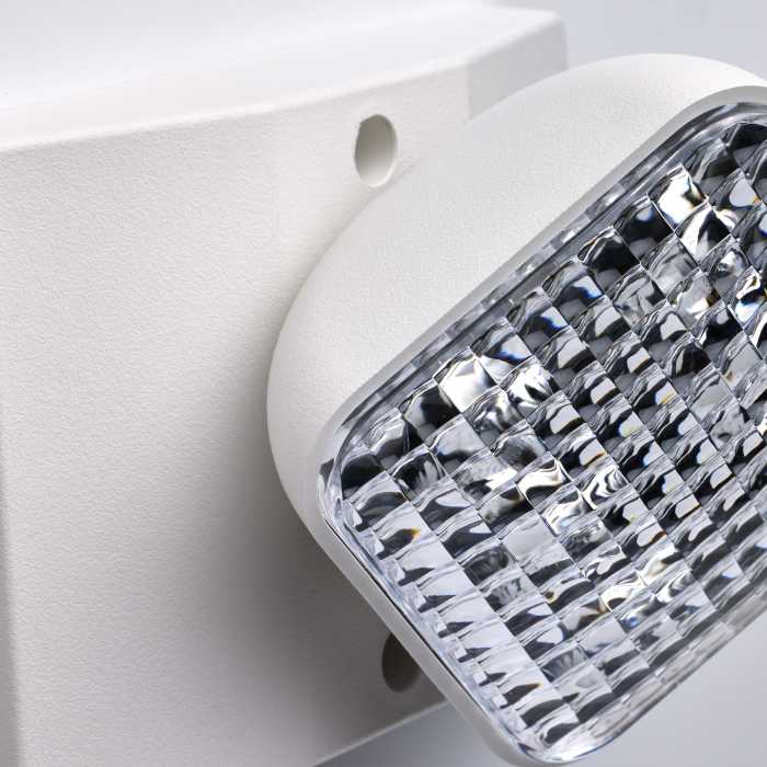 Remote Emergency Light, Low-Voltage Backup, Single Head; White Finish - Satco