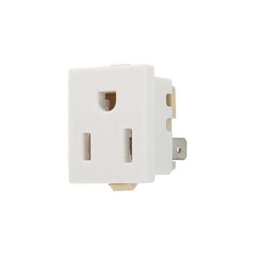 Eaton 15 Amp Snap-In Receptacle, Square, White