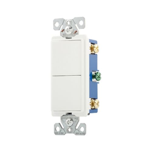 Eaton 15A Commercial Grade Combo Decora 3 Way Switch in White- 120/277