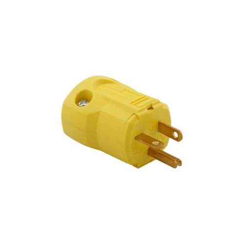 Cooper Eaton Quick Grip straight blade plug with #18-12 AWG wire capacity, 20A, industrial 250V connector, wiring device