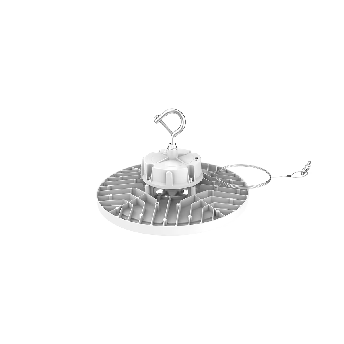 LED White Round High Bay, Wattage 240/200/150, Optic, and CCT 35/40/50K, 120-347V- 0-10 Dimming