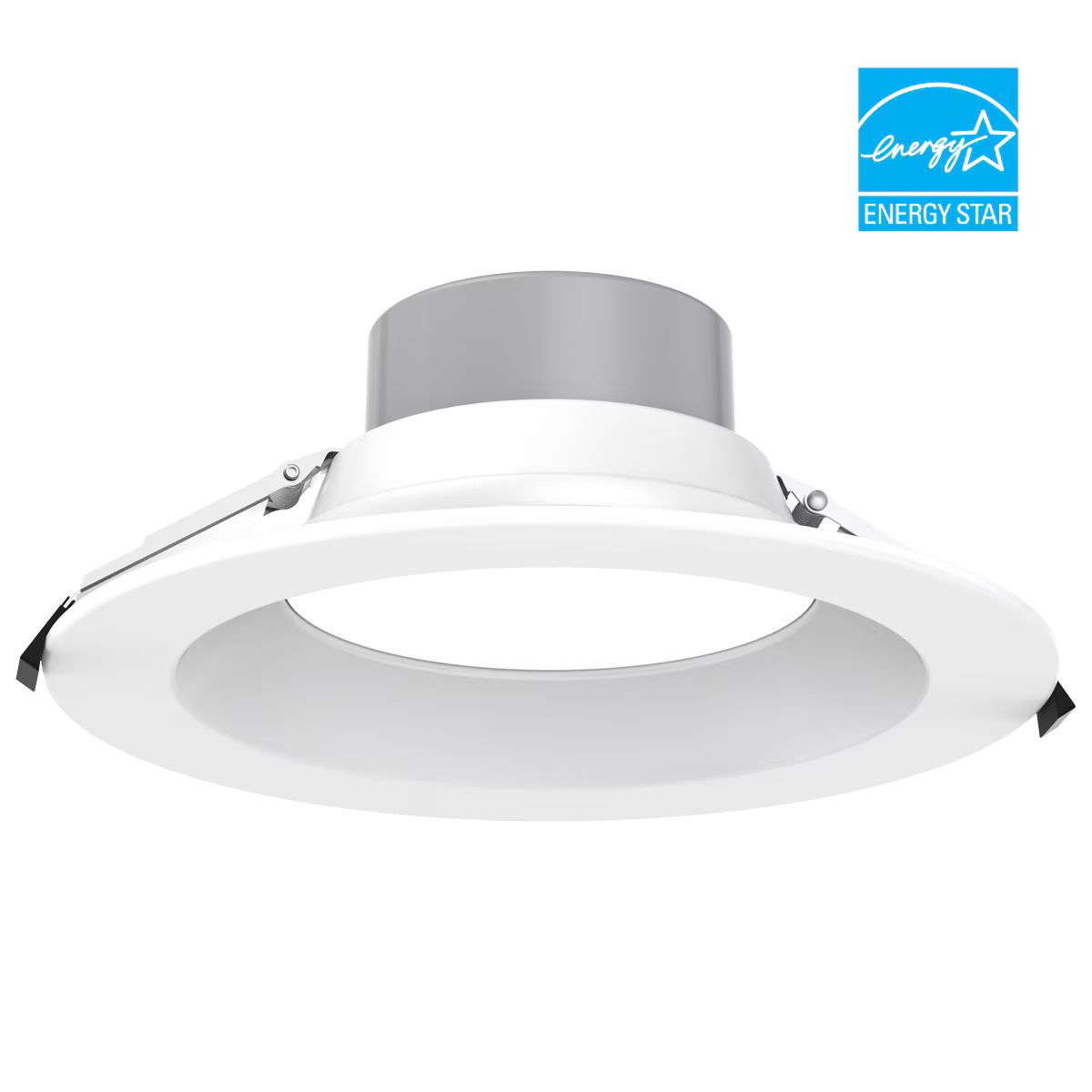 Eiko LED 10-inch commercial downlight showcasing adjustable wattage and color settings in a modern lighting fixture.