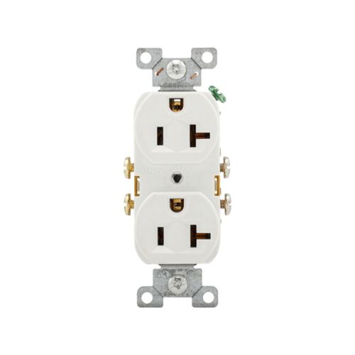 Eaton Commercial White 20A Spec Grade Duplex Receptacle-125V