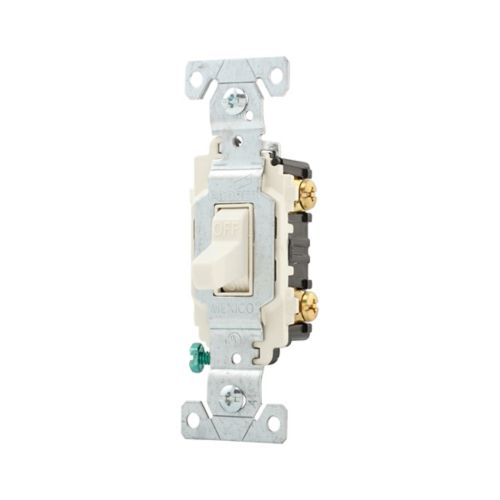 Eaton 15A Commercial Toggle Switch in Light Almond- 120/277V - Cooper