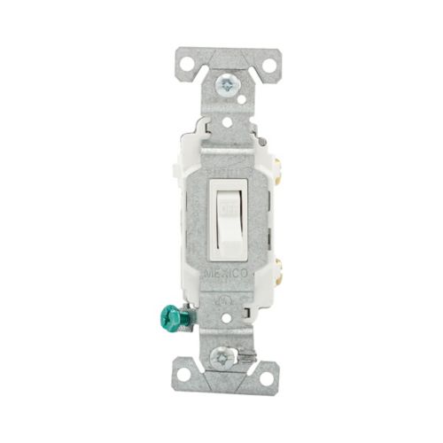 Eaton 15A Commercial Toggle Switch in White- Flush mount, 120/277V - Cooper