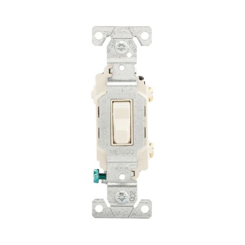 Eaton 20A commercial toggle switch in light almond, flush mount, 120/277V, wiring device by Cooper.