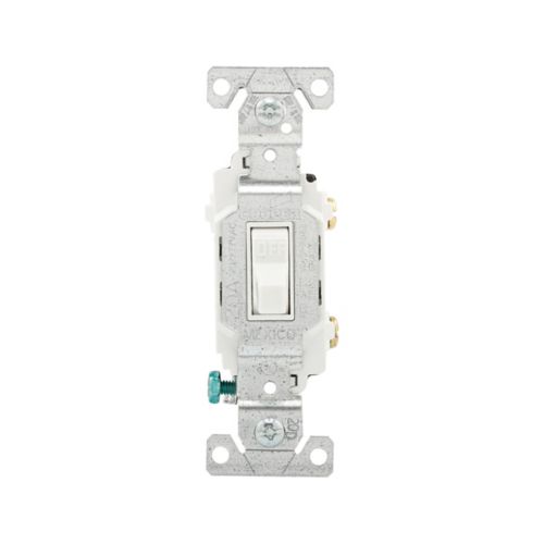 Eaton 20A Commercial Grade Toggle Switch in White, 120/277V - Cooper