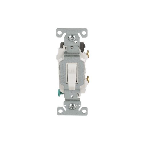 Eaton 20A Commercial Grade Toggle Switch in White, 120/277V