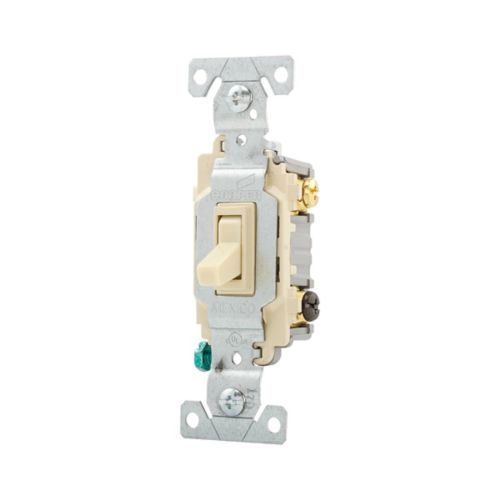 Eaton Three-Way 15A Commercial Toggle Switch in Ivory- 120/277V