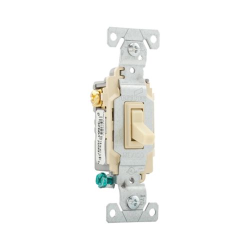 Eaton Three-Way 15A Commercial Toggle Switch in Ivory- 120/277V - Cooper