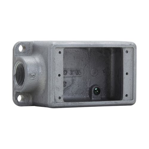 Eaton Crouse-Hinds Condulet FS device box, Feraloy Iron Alloy, Single-Gang, 3/4 Inch