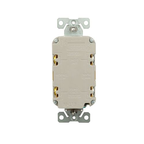 Eaton Self-Test GFCI, 20A, 125V, Ivory, Slim Design - Cooper
