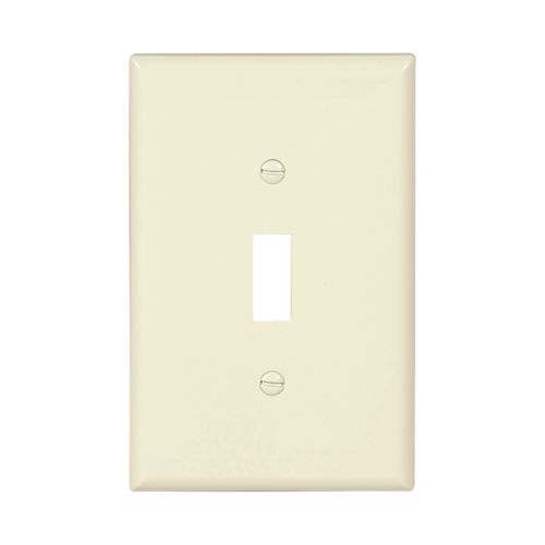 Eaton Mid-size Toggle Wallplate, Lt. Almond, Toggle Cutout, Polycarbonate, Single- Gang - Cooper