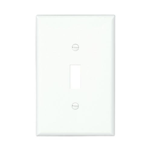 Eaton Mid-Size White Single-Gang Toggle Switch Wallplate