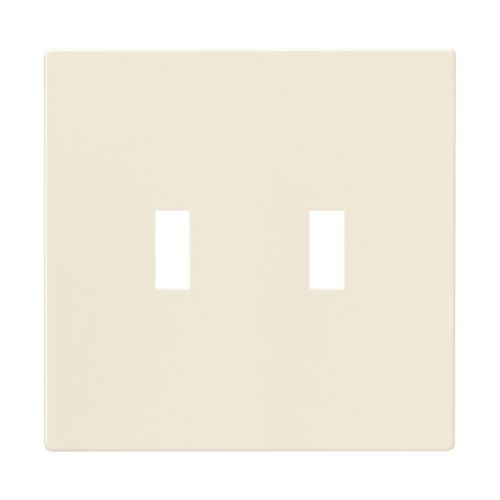 Eaton Screwless Light Almond Wallplate, Toggle Cutout, Polycarbonate, Two-Gang, Mid-size