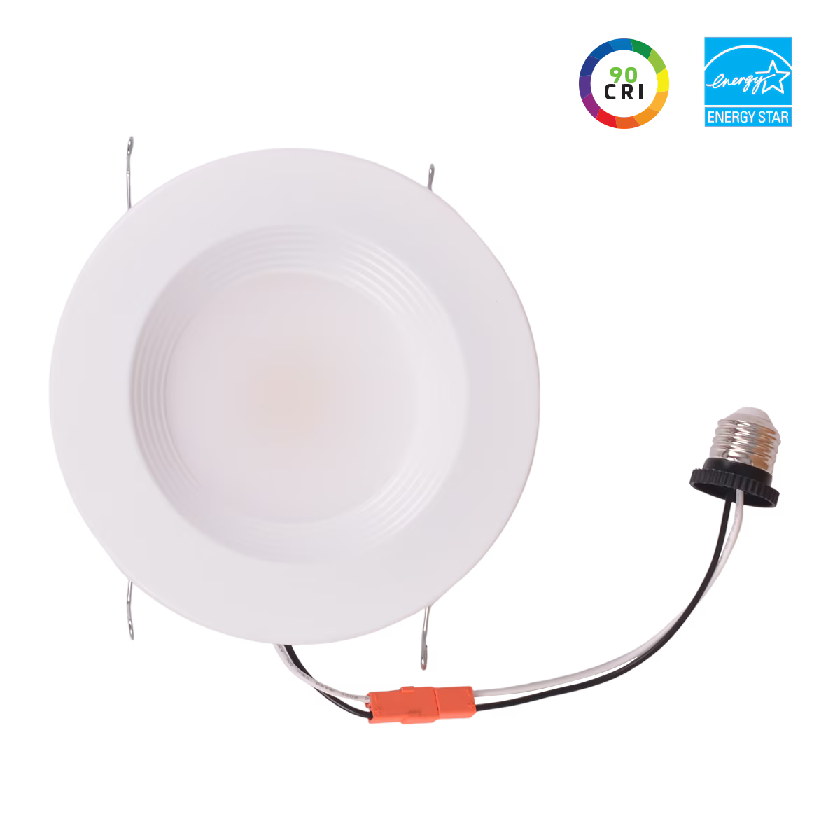 6IN White Downlight Retrofit, Watt/Color Select, 90CRI, Triac Dimmable