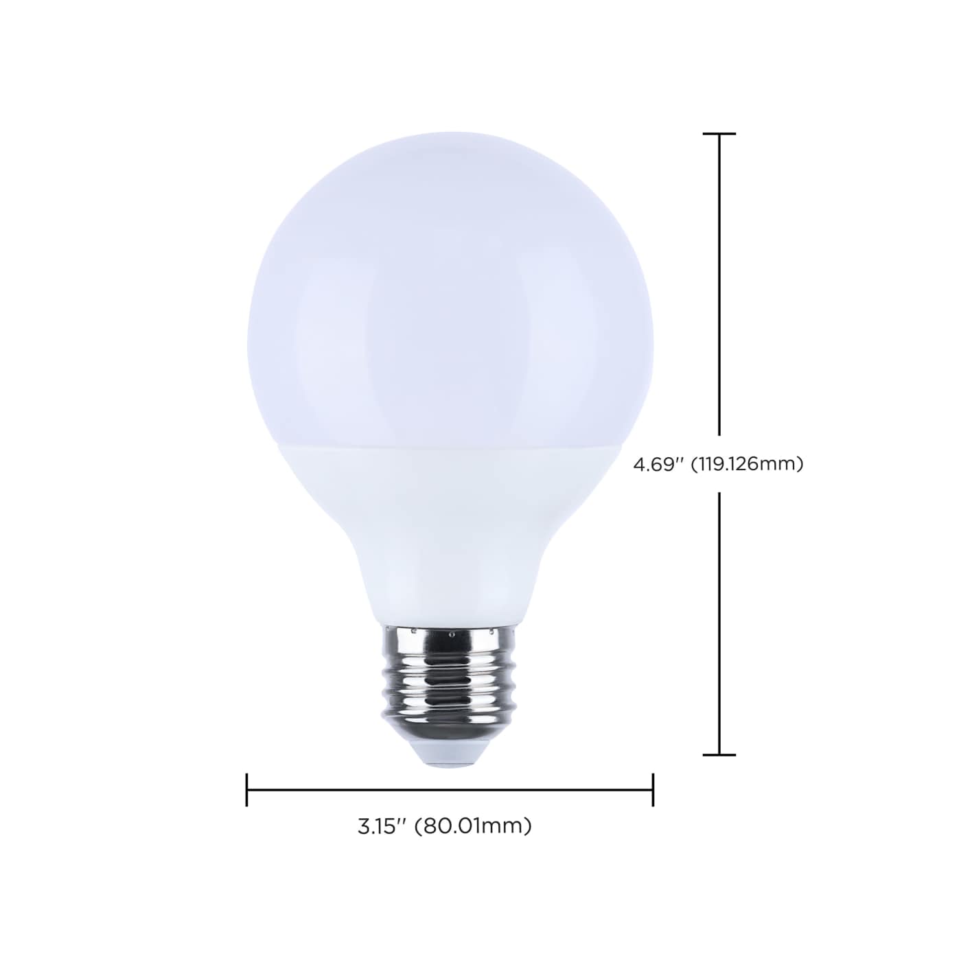 Satco LED RGB G25 light bulb, 10W, 2700K-5000K RGBTW, medium base, 120V, showcasing colorful customizable lighting.
