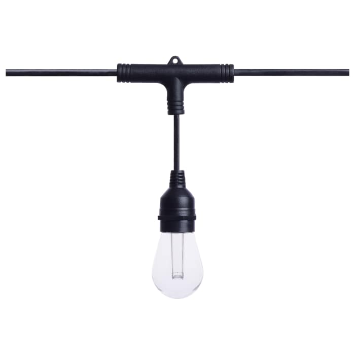 48ft RGB LED String Lights with 15 S14 Lamps - Black, 120V