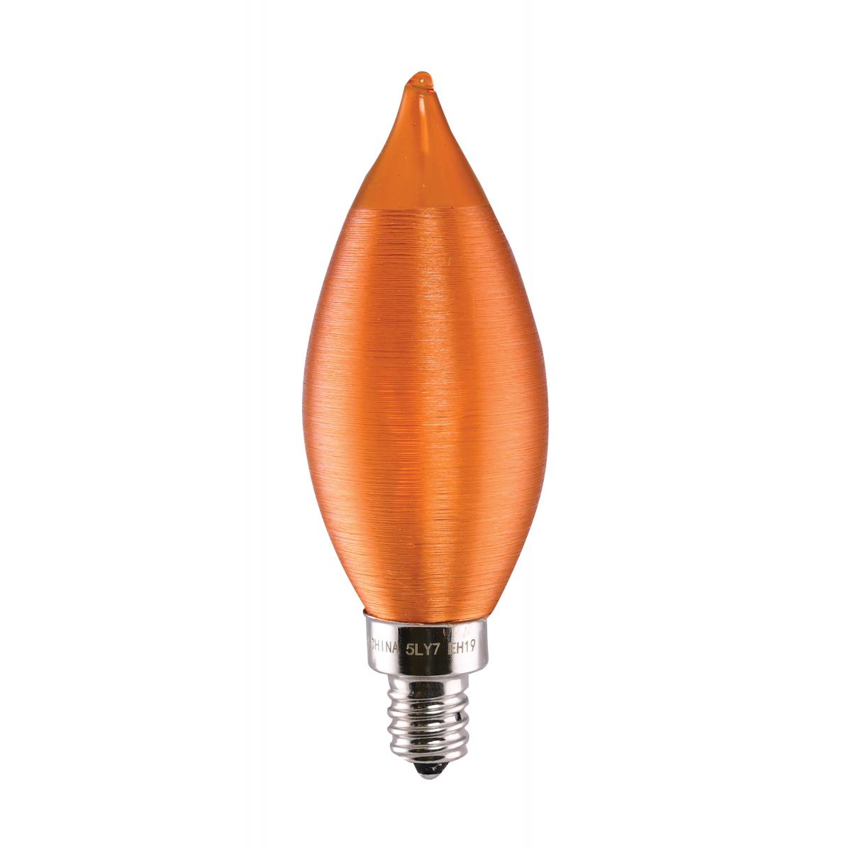 Satin Spun Amber LED 2 Watt CA11 with Candelabra Base- 2100K