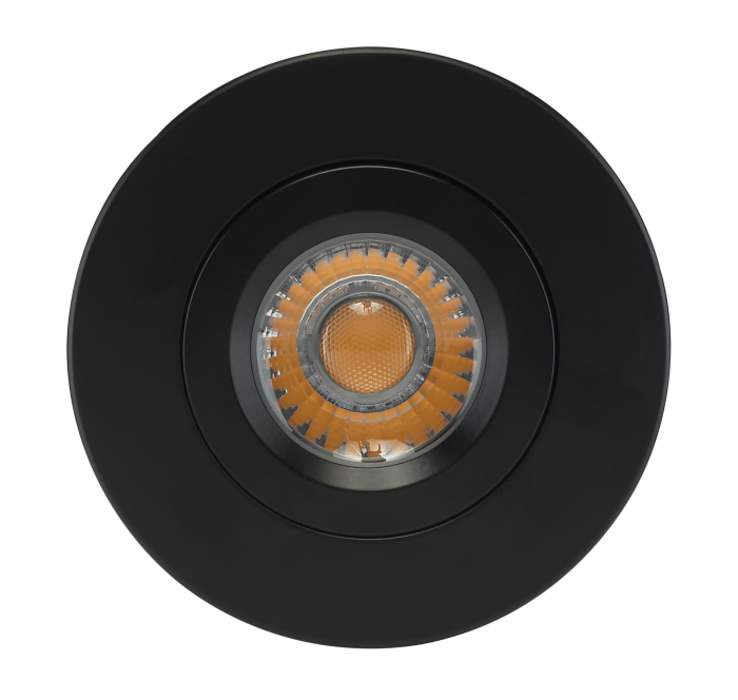 Black 12 Watt LED Direct Wire Downlight; Gimbaled; 4 Inch; 3000K