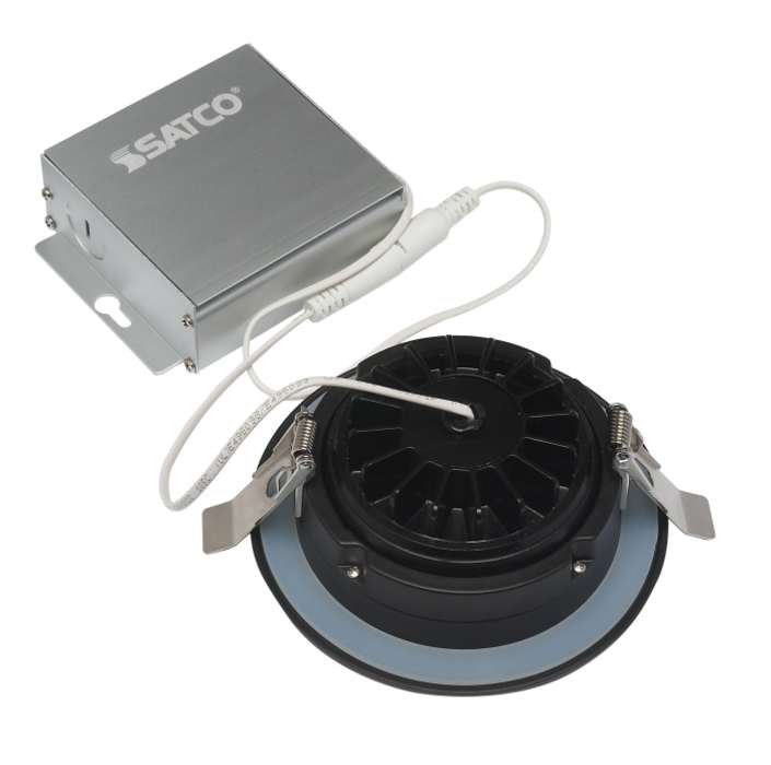 Black 12 Watt LED Direct Wire Downlight; Gimbaled; 4 Inch; 3000K