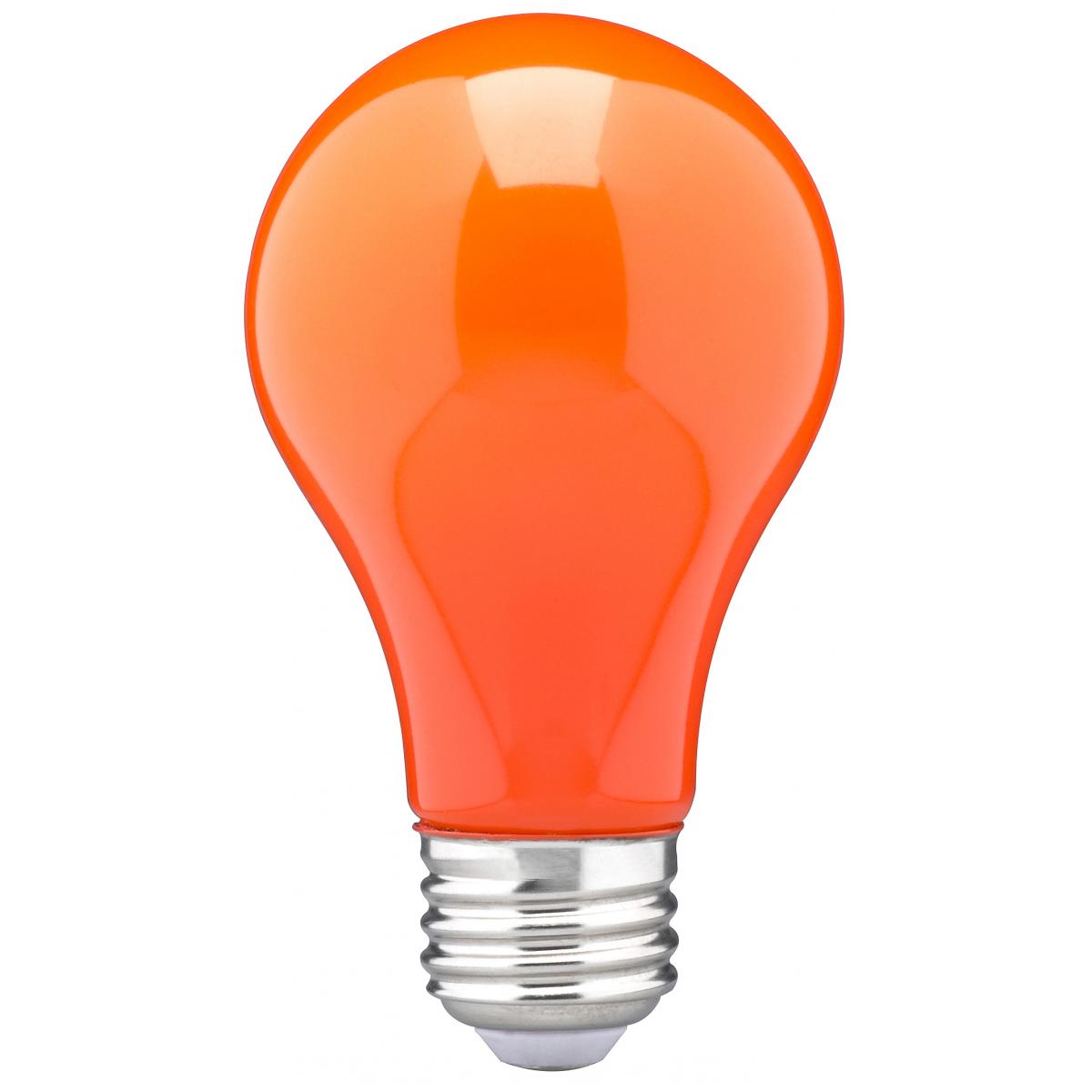 LED Orange A19 8 Watt; Medium base; 360 Deg. Beam Angle