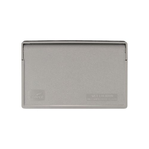 Eaton Cooper 1-gang GFCI or decorator surface mount cover for wet location wiring devices, horizontal installation.