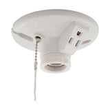 Eaton Lampholder, With Outlet, Pull Chain, 15A, #14-10 AWG