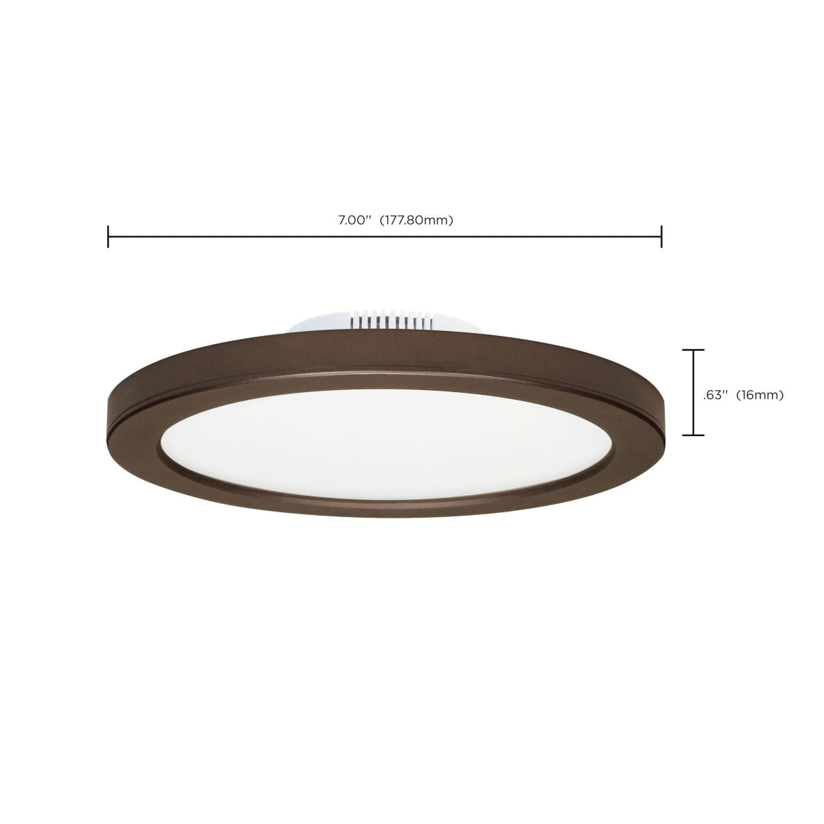 Bronze 12W- 7" Surface Mount LED Fixture in 3000K- 120/277 