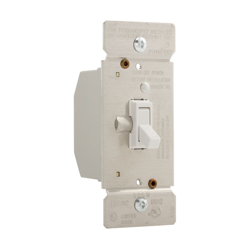 Cooper TI061-W Dimmer Toggle Sp/3W 600W 120V in White