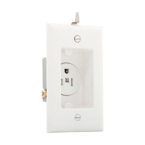 White Eaton Cooper commercial spec grade 15 amp single electrical receptacle, wiring device for secure power connection.