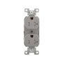 Gray Eaton Spec Grade tamper resistant 20A duplex receptacle, 125V, wiring device by Cooper, for safe electrical connections.