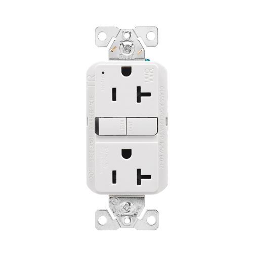Eaton Tamper and Weather-Resistant, Self-Test GFCI, 20A, 125V, White, Slim Design