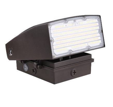 LED Adjustable Wall Pack, 30/20/12W, 3000/4000/5000K, 100-347V, Photocell