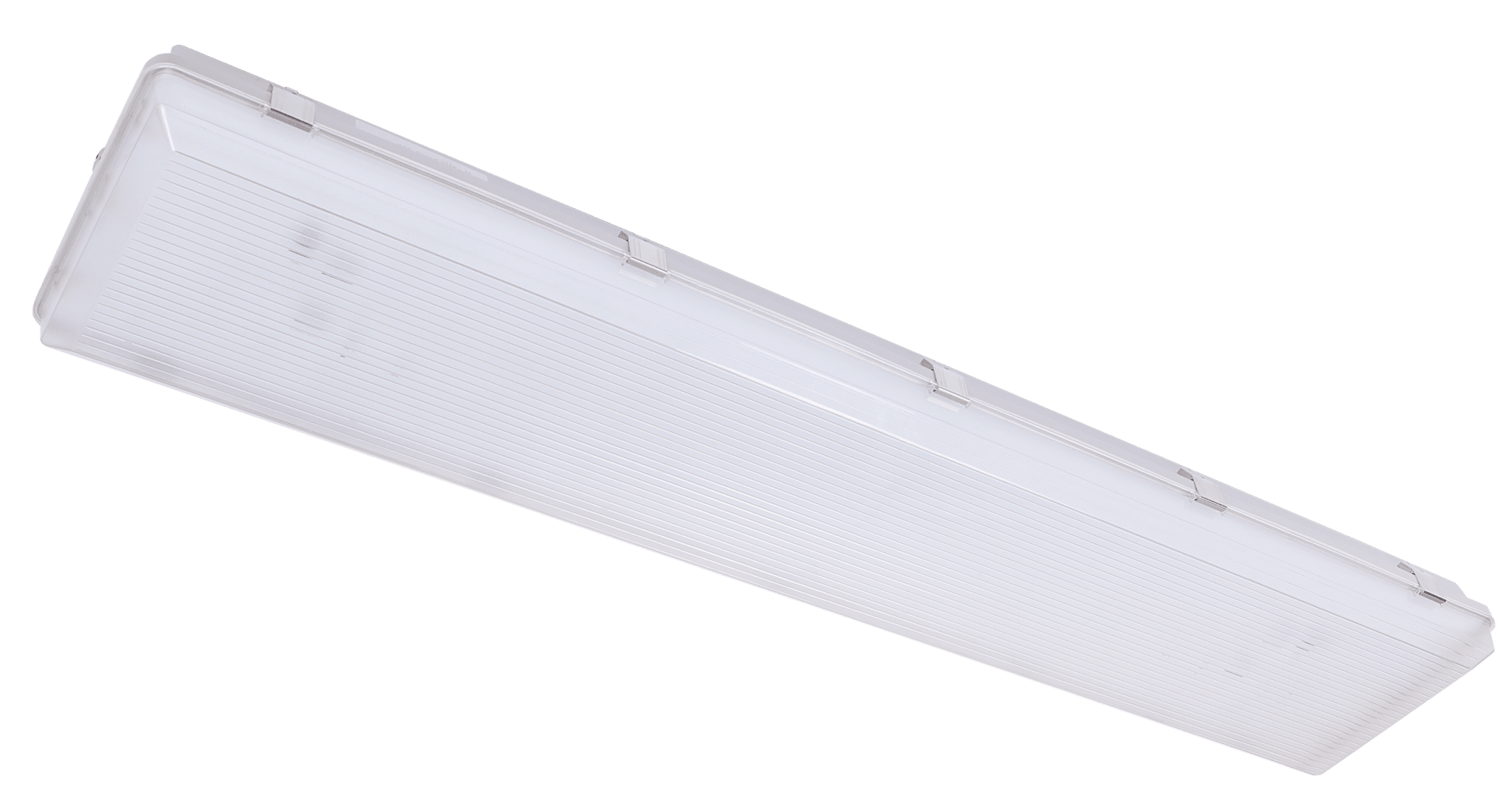 Eiko 4-foot LED vapor proof linear high bay fixture, 150W, 5000K, dimmable, suitable for industrial and commercial lighting.