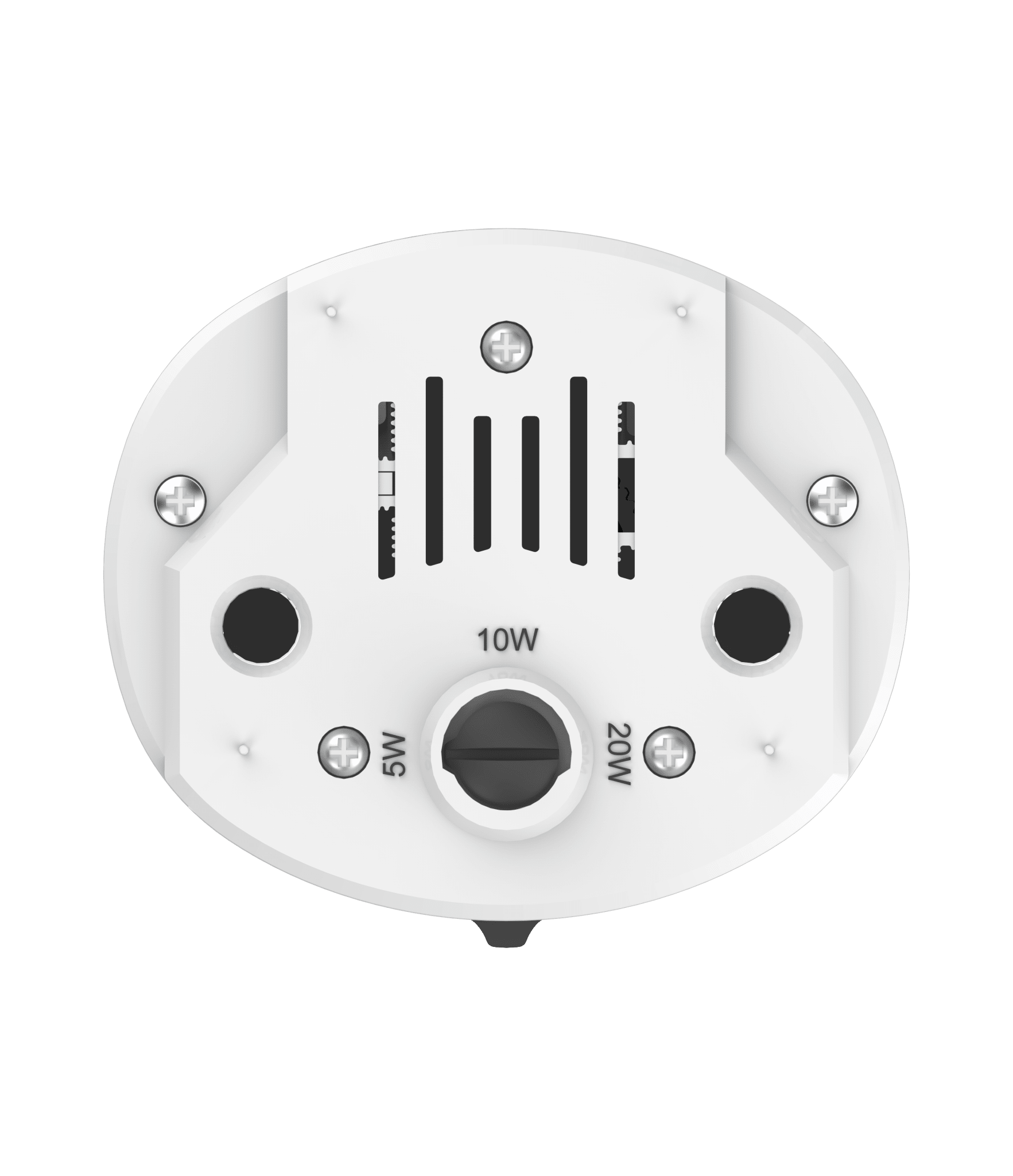 Eiko LED HID replacement wallpack lamp, 20W, 10W, 5W, 3000K, 1500LM, 80CRI, E26 base, suitable for outdoor lighting.