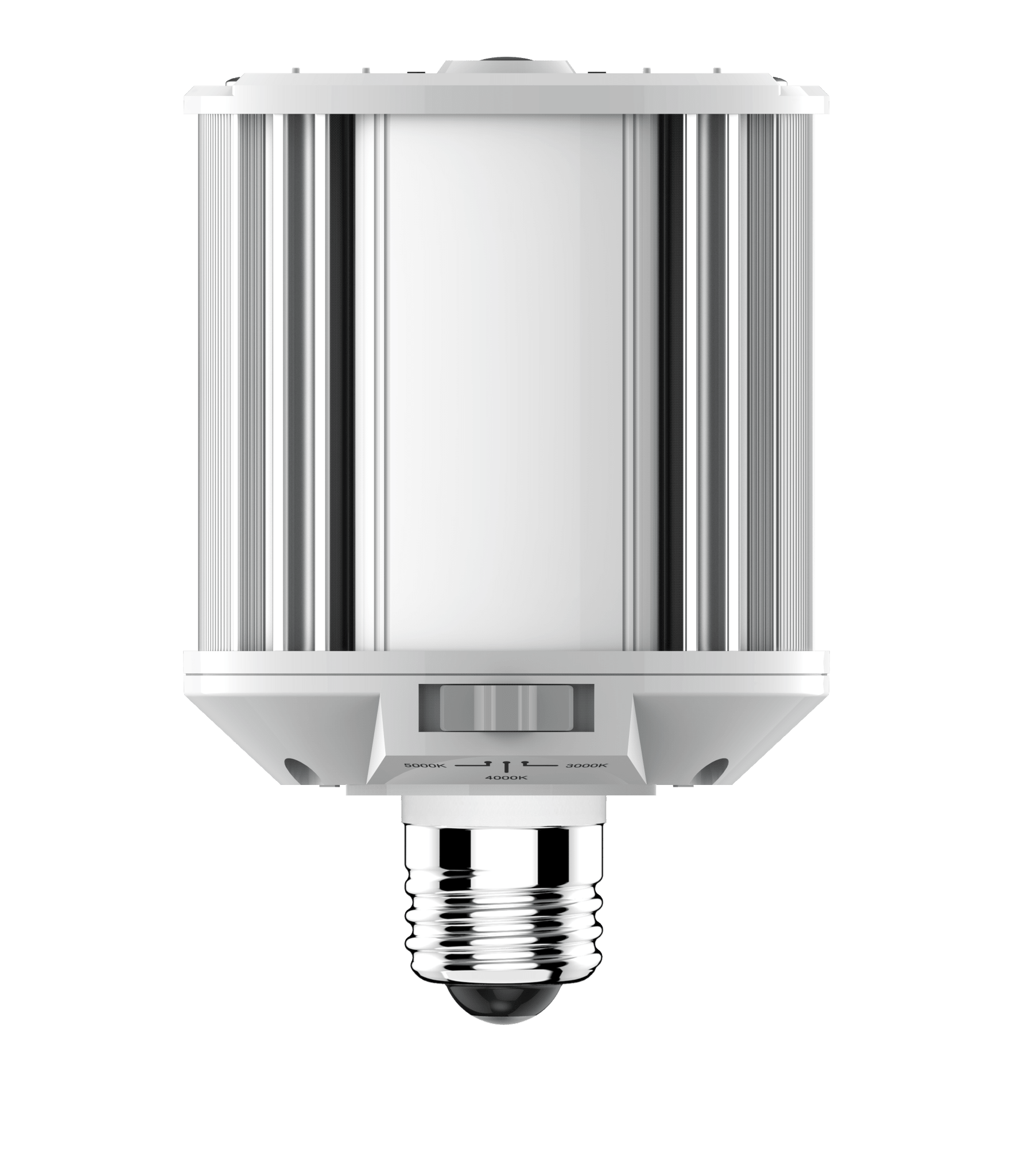 Eiko LED wallpack lamp with 20W, 3000K, 80 CRI, E26 base, 120-277V, suitable for outdoor security lighting.