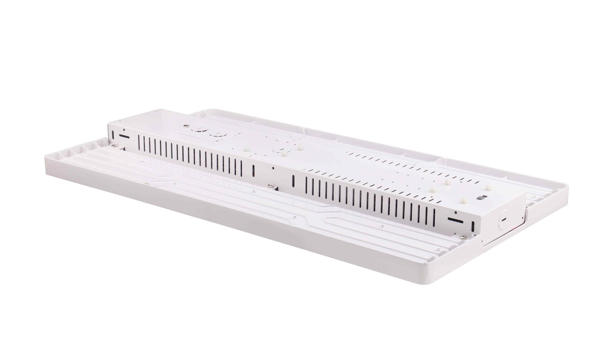 Eiko LED Linear High Bay light with PowerSet 320W, 5000K, dimming, suitable for industrial or commercial lighting.