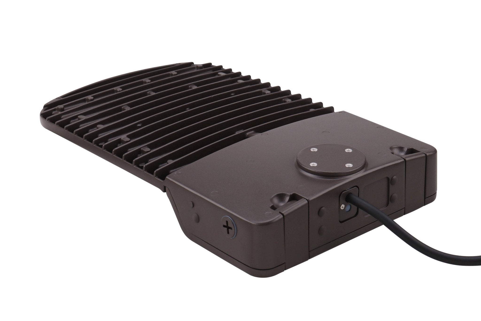 Eiko LED Area Light PowerSet 150/130/100W in bronze with Type 3 lens, dimmable, 3000-5000K color options, suitable for outdoor lighting.