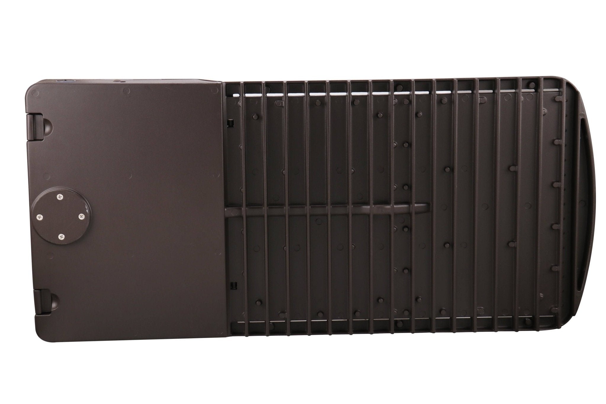 Eiko LED Area Light PowerSet 450W bronze finish with Type 3 lens, dimming, 5000K color temperature, 120-277V voltage.