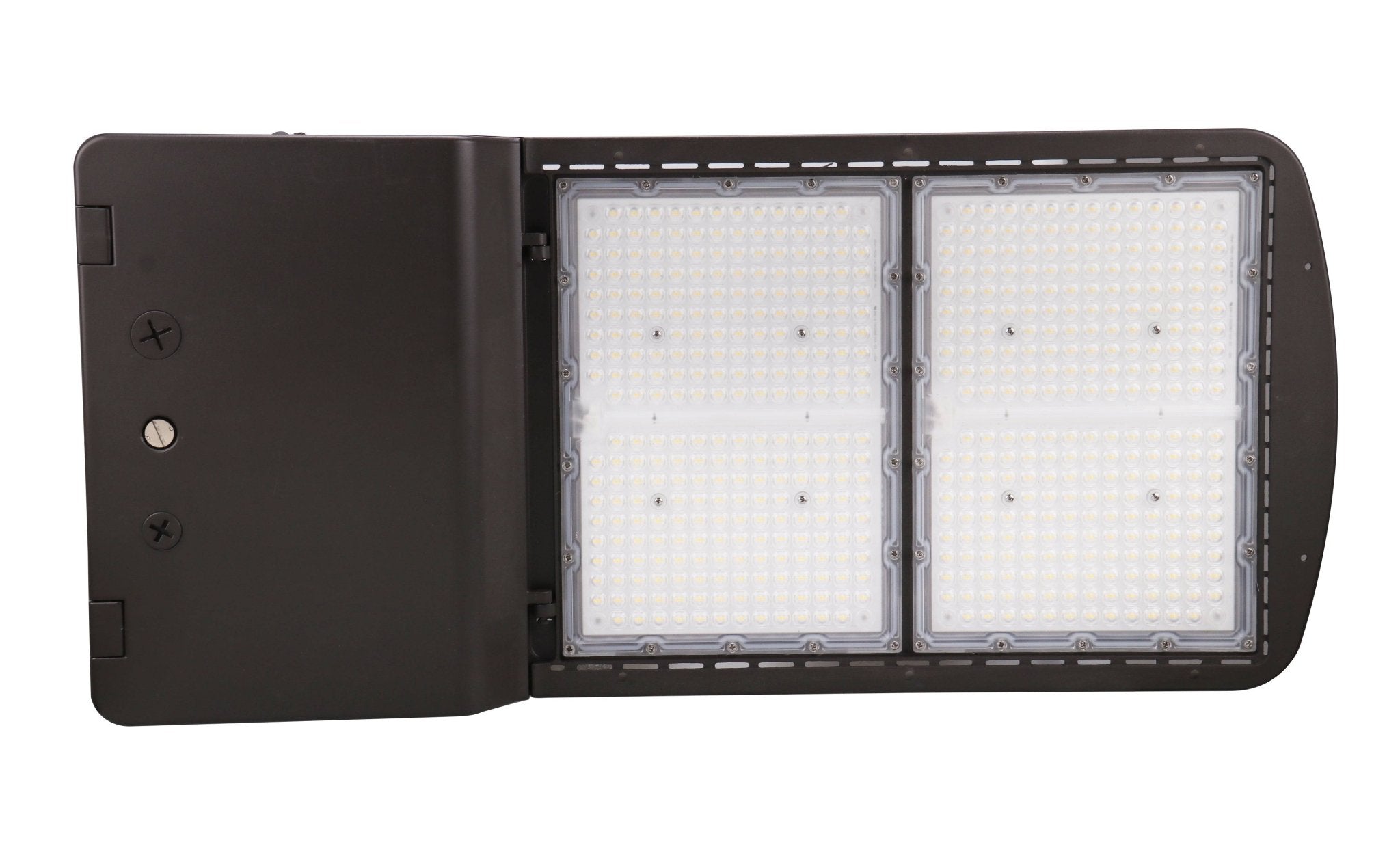 Eiko LED Area Light PowerSet 450W with bronze finish, 5000K color, Type 3 lens, dimming, 120-277V for outdoor lighting